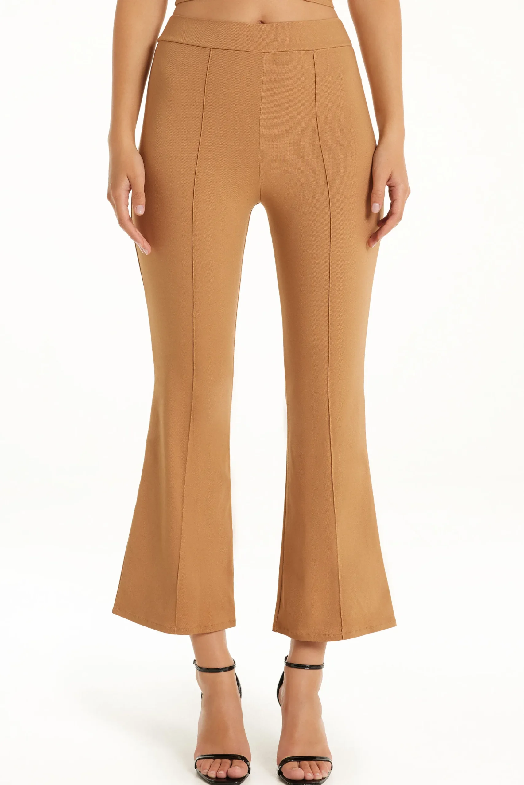 Flare-Cut Stretch Fabric Capri Pants - Pants - Women | Tezenis