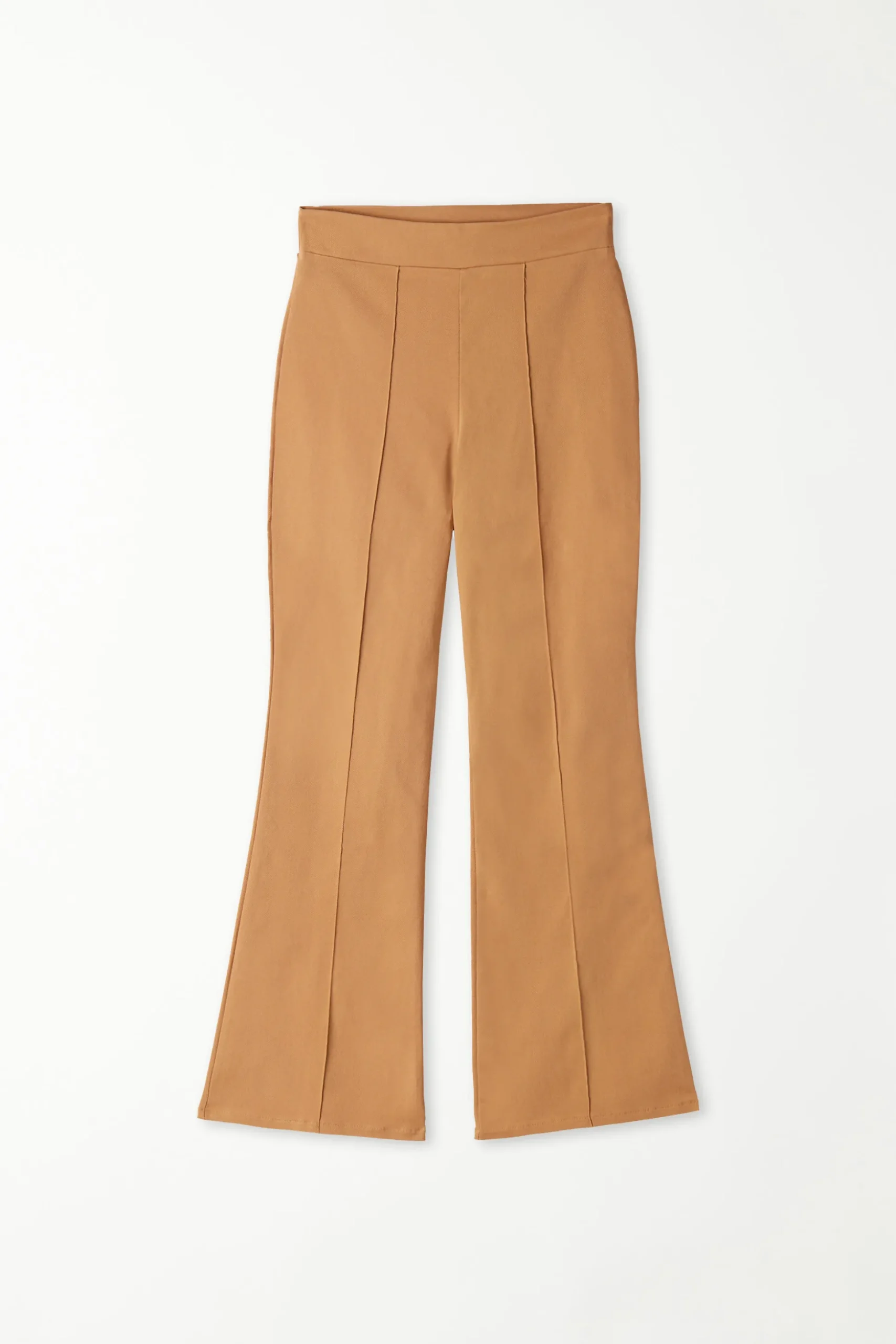 Flare-Cut Stretch Fabric Capri Pants - Pants - Women | Tezenis