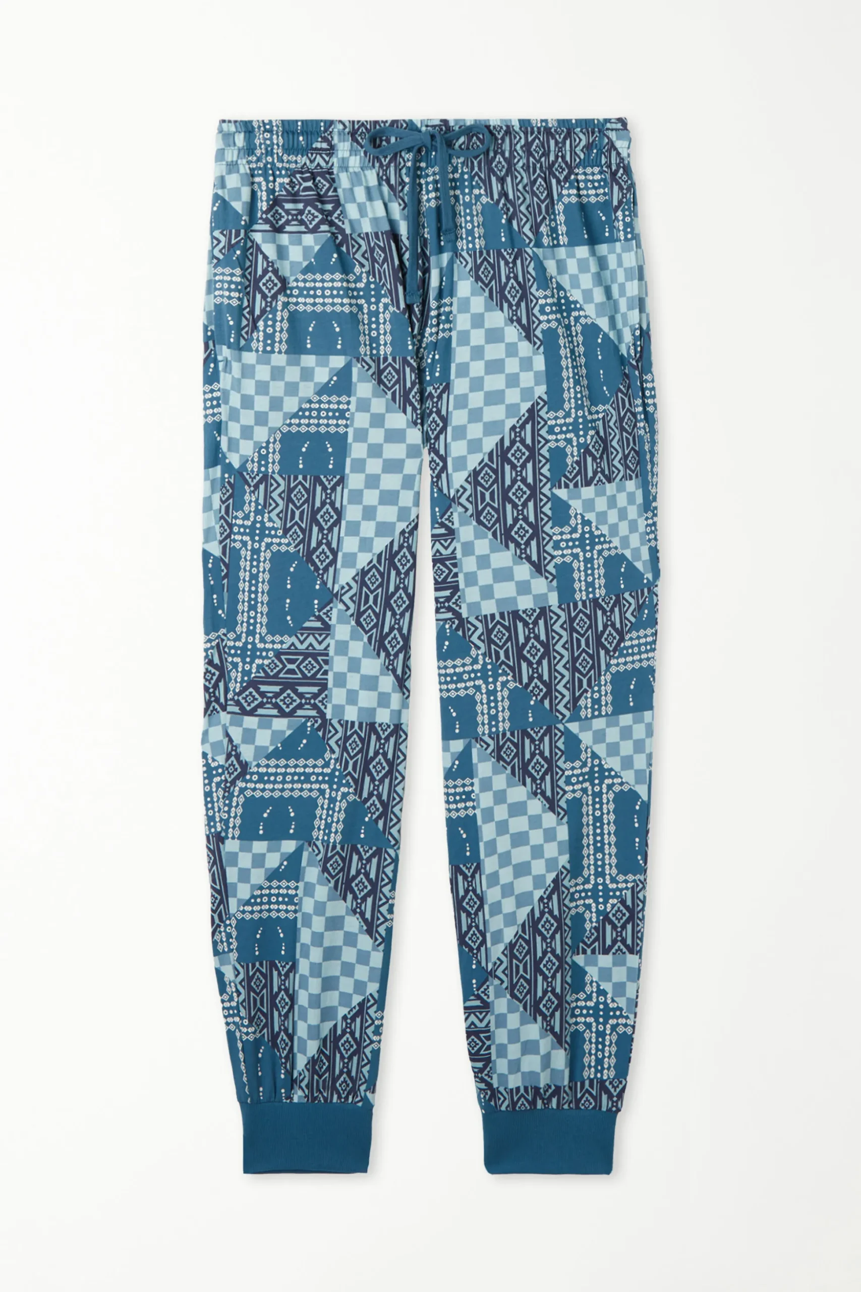 Full Length Cotton Pants With Cuffs - Long Pajamas - Men | Tezenis