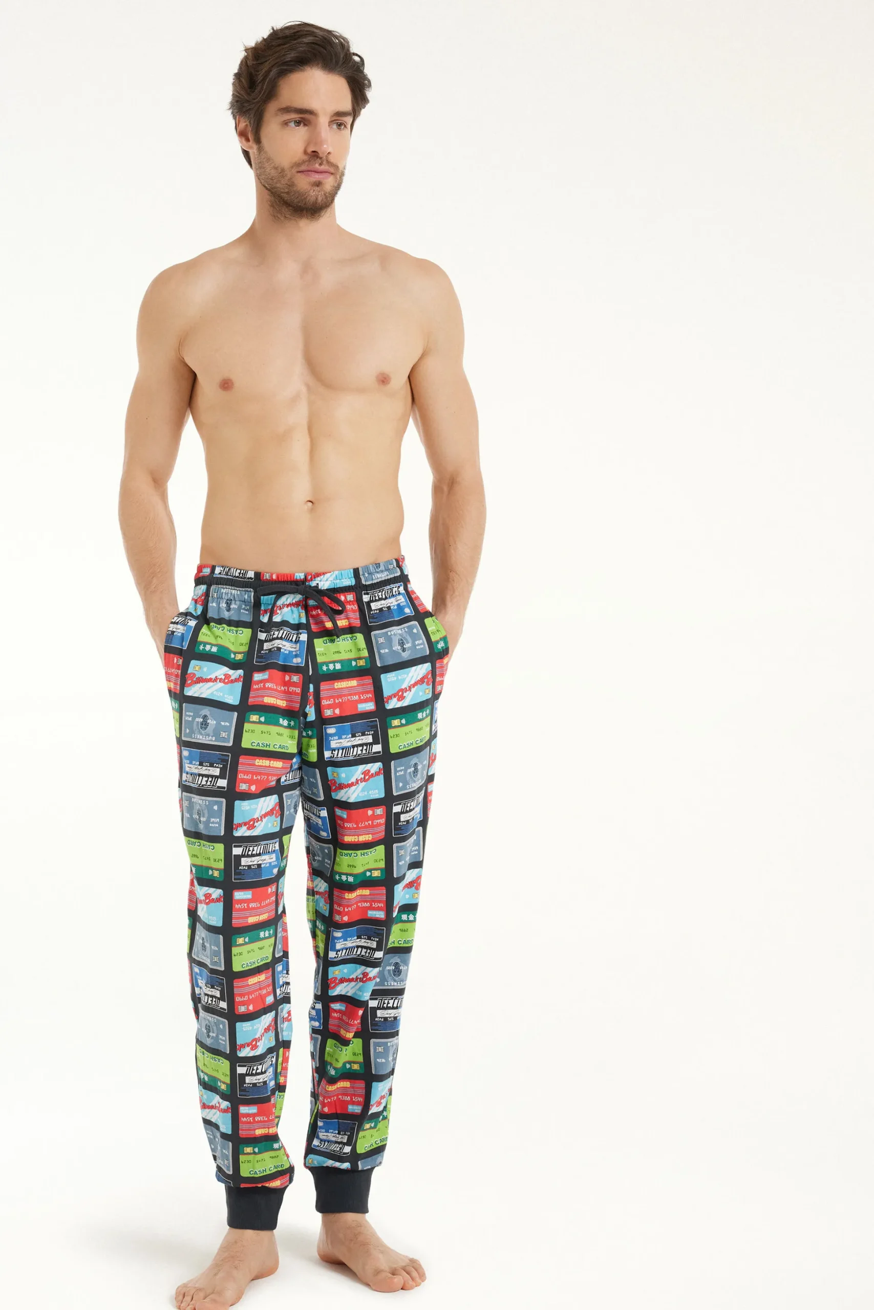 Full Length Cotton Pants With Cuffs - Long Pajamas - Men | Tezenis