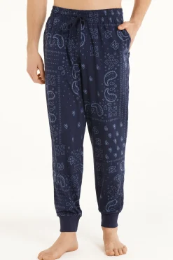 Full Length Cotton Pants With Cuffs - Long Pajamas - Men | Tezenis