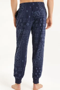Full Length Cotton Pants With Cuffs - Long Pajamas - Men | Tezenis