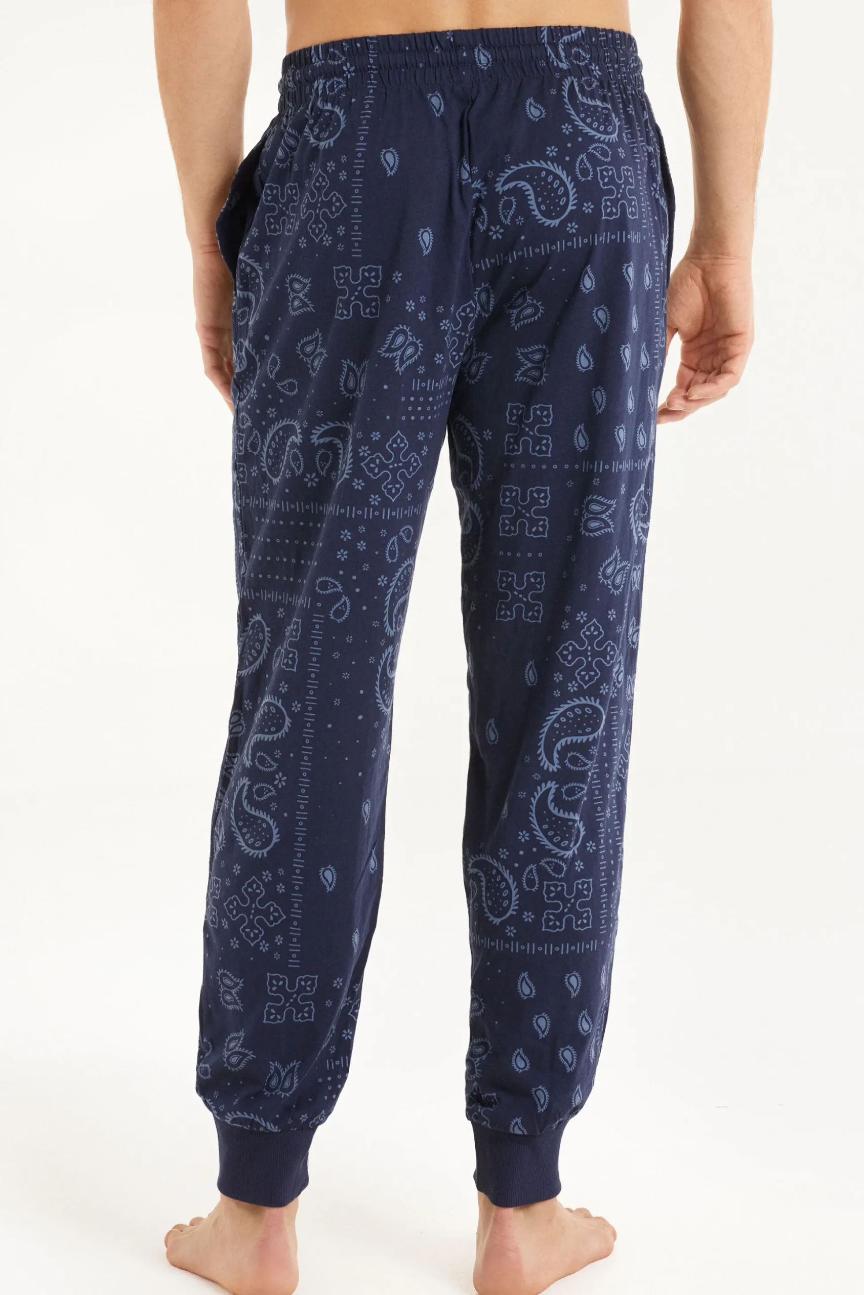 Full Length Cotton Pants With Cuffs - Long Pajamas - Men | Tezenis