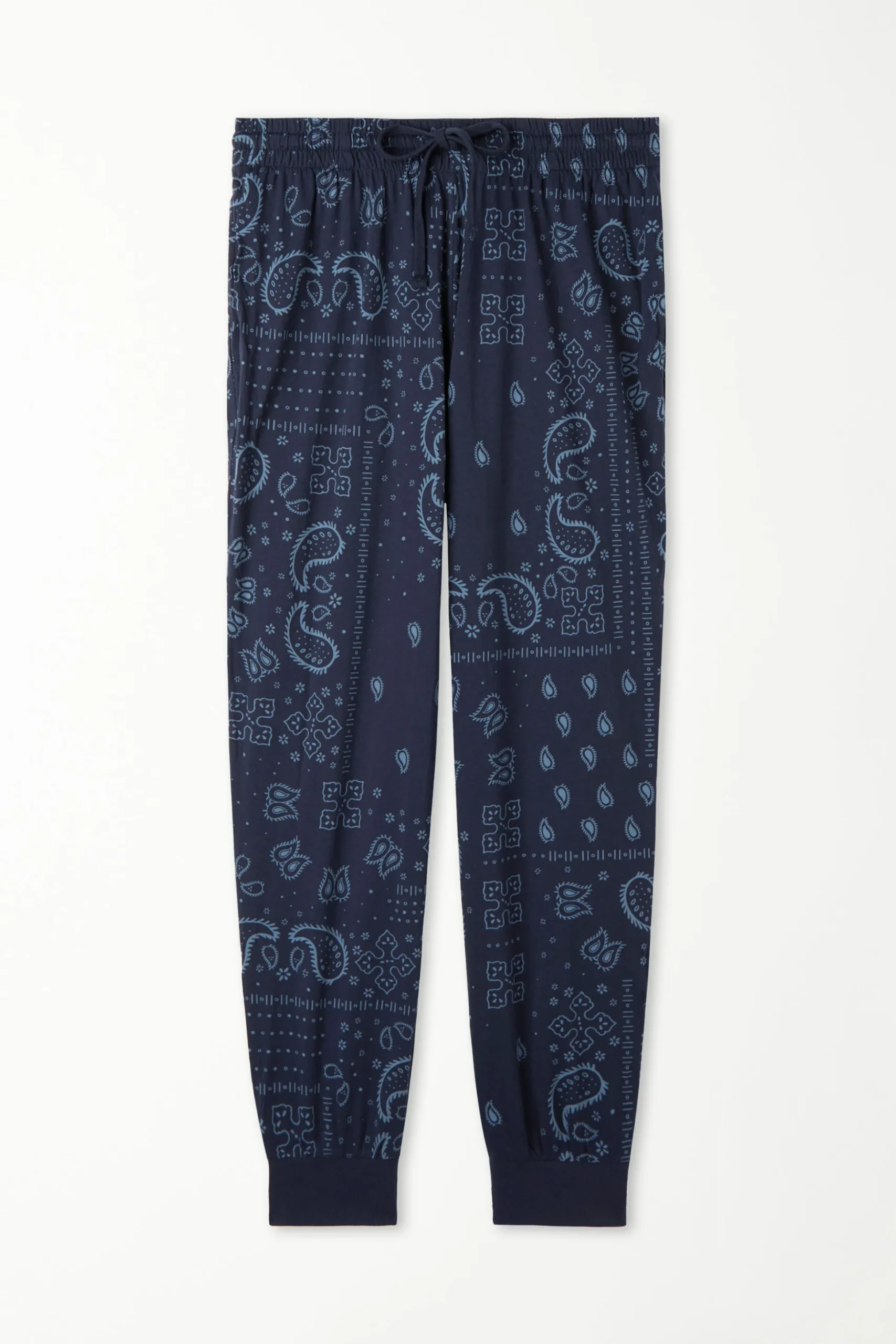 Full Length Cotton Pants With Cuffs - Long Pajamas - Men | Tezenis