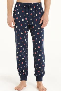 Full Length Cotton Pants With Cuffs - Long Pajamas - Men | Tezenis