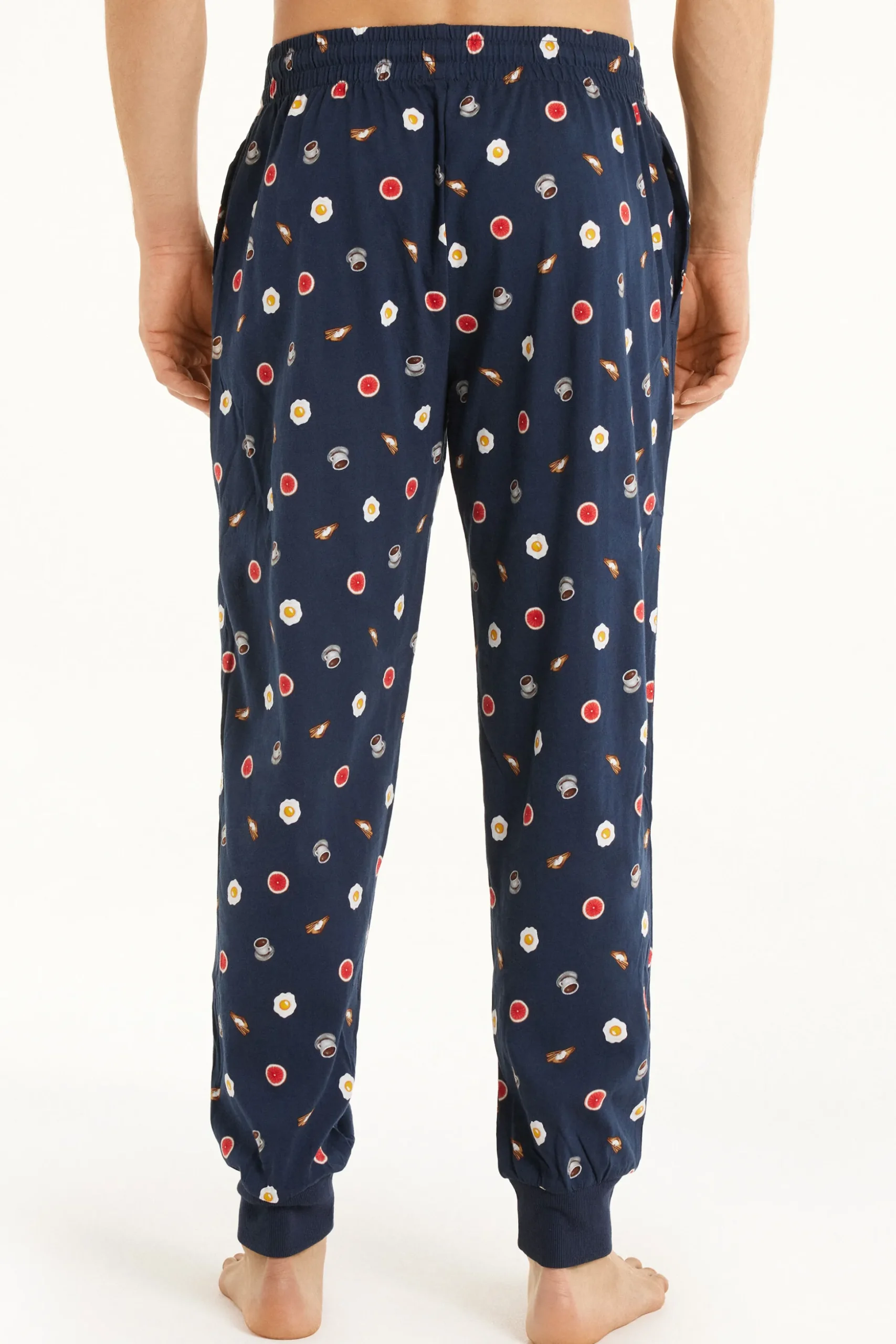 Full Length Cotton Pants With Cuffs - Long Pajamas - Men | Tezenis