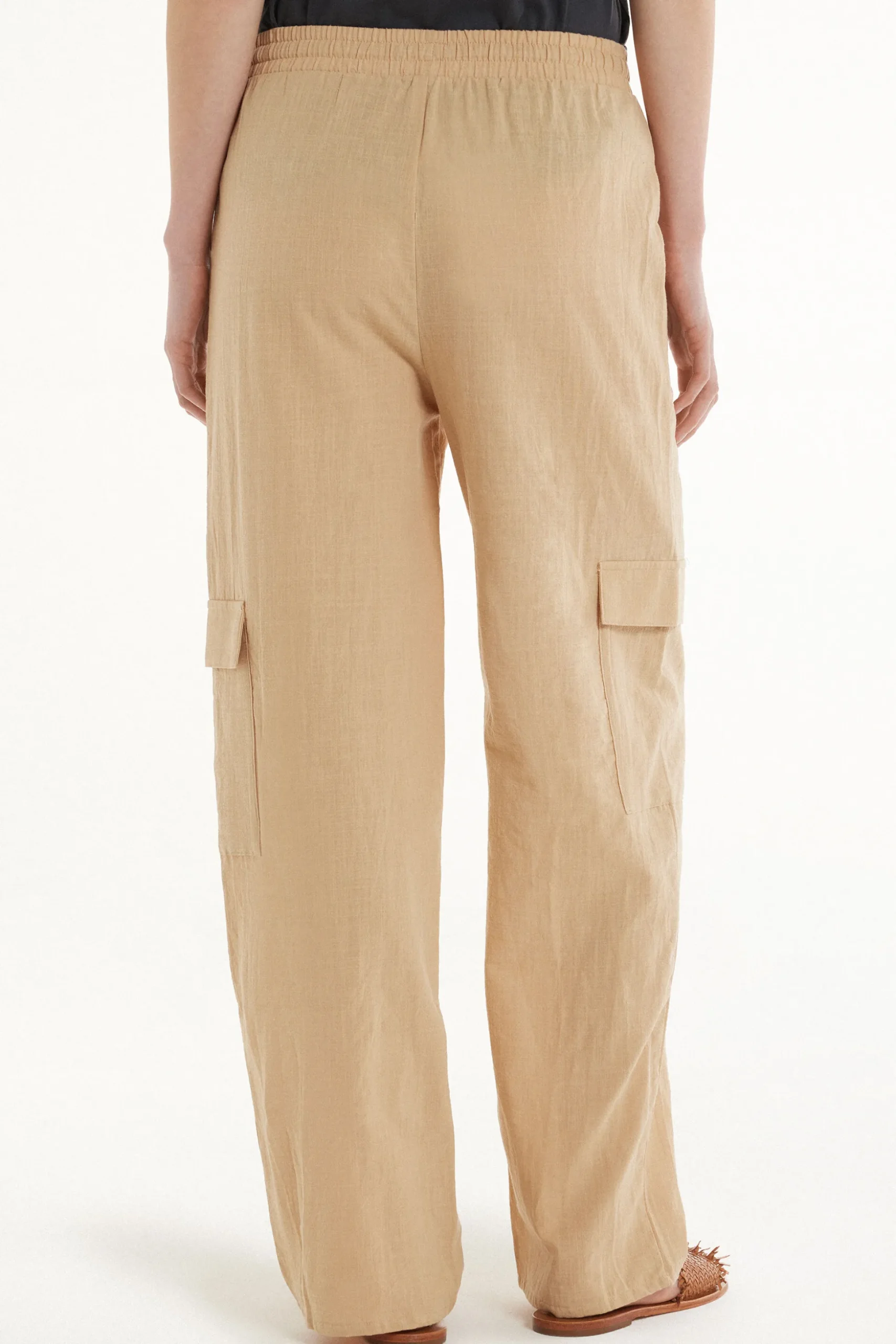 Full Length Pocket Pants In 100% Super Light Cotton - Pants - Women | Tezenis