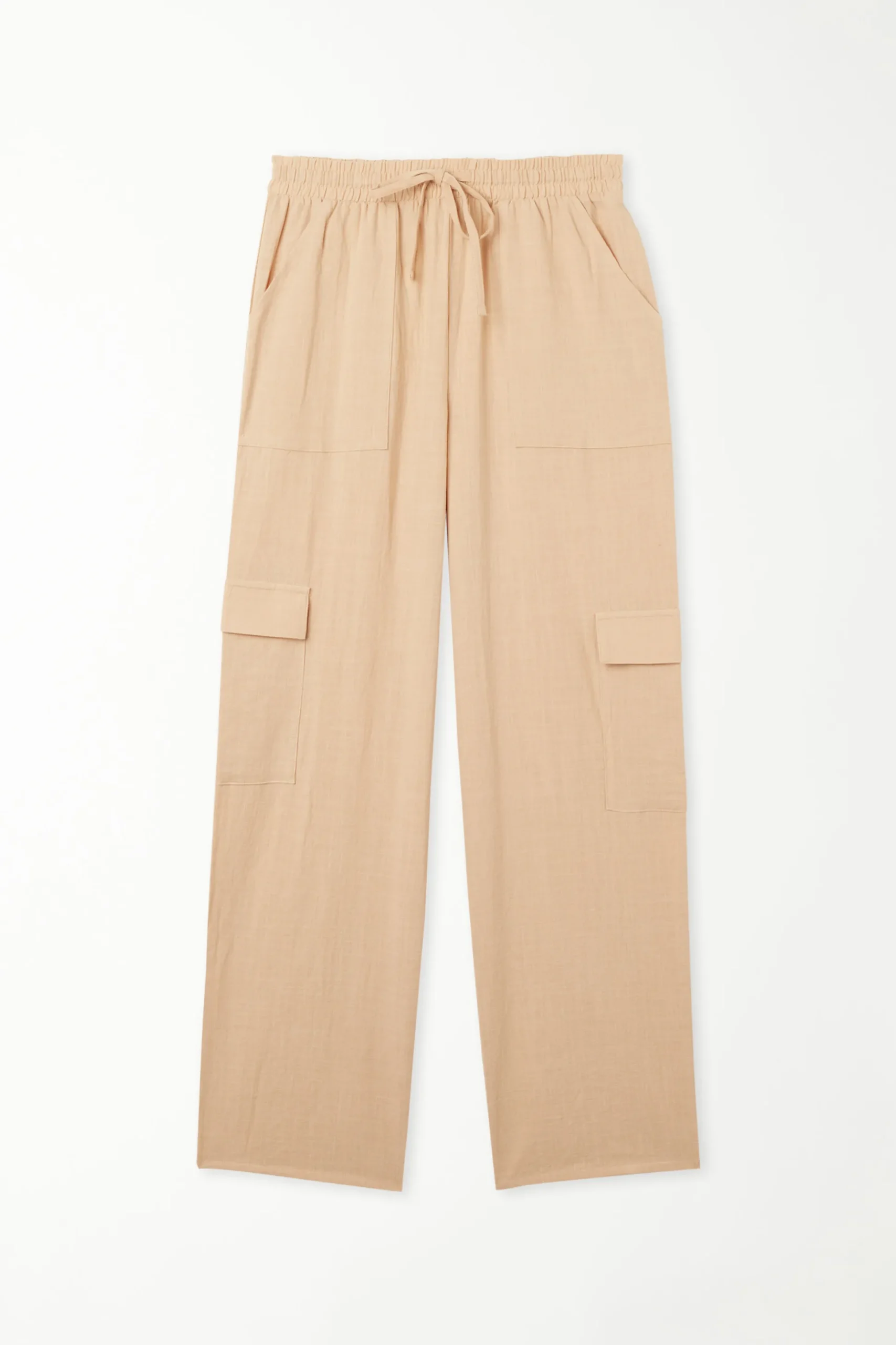 Full Length Pocket Pants In 100% Super Light Cotton - Pants - Women | Tezenis