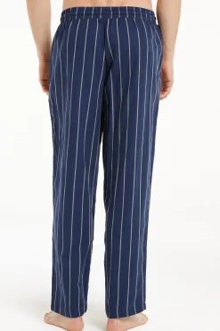 Full Length Straight Cut Cotton Cloth Pants - Long Pajamas - Men | Tezenis