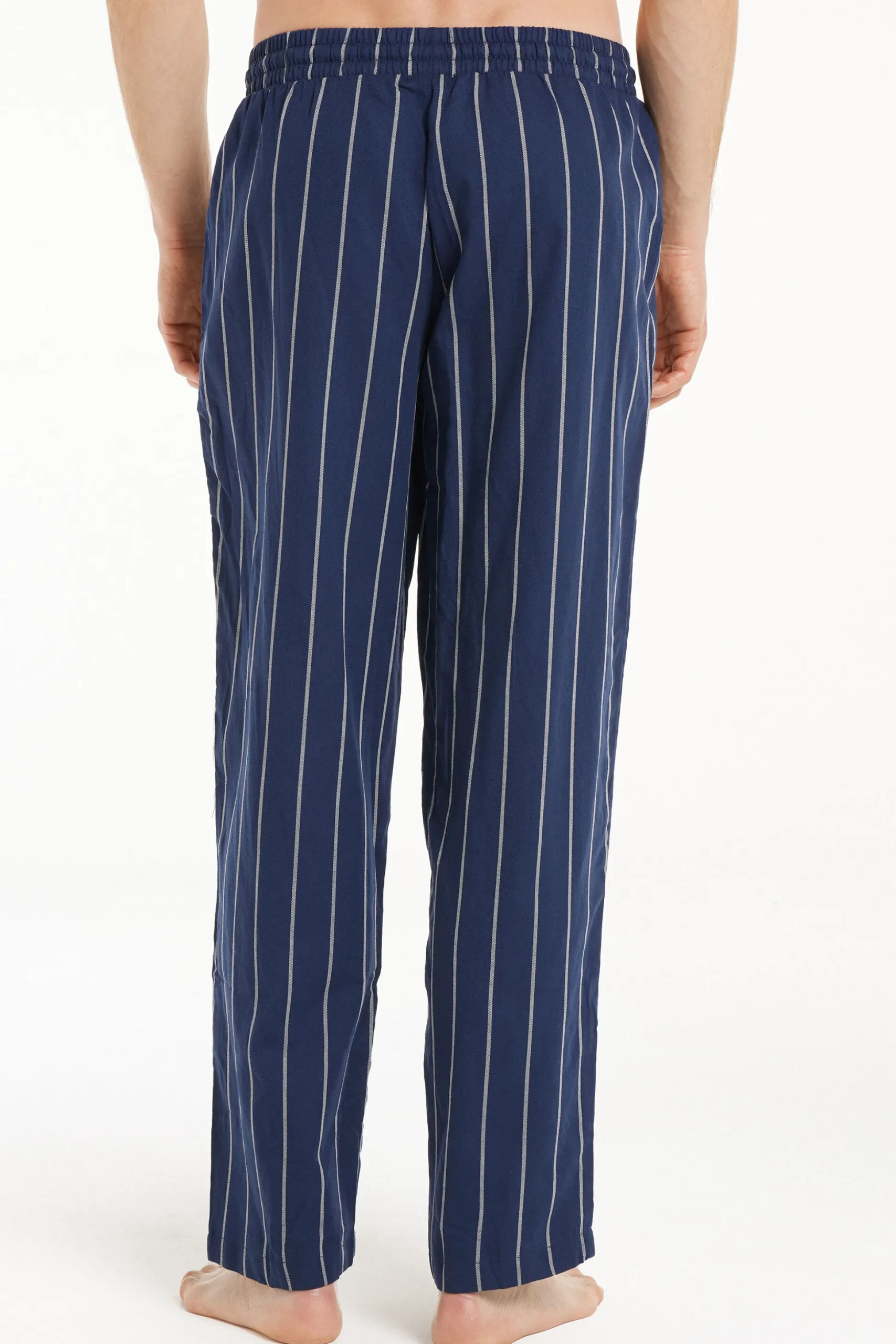 Full Length Straight Cut Cotton Cloth Pants - Long Pajamas - Men | Tezenis