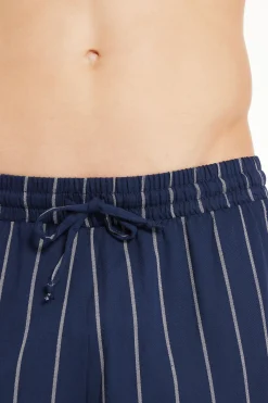 Full Length Straight Cut Cotton Cloth Pants - Long Pajamas - Men | Tezenis