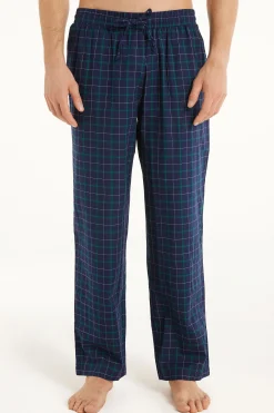Full Length Straight Cut Cotton Cloth Pants - Long Pajamas - Men | Tezenis