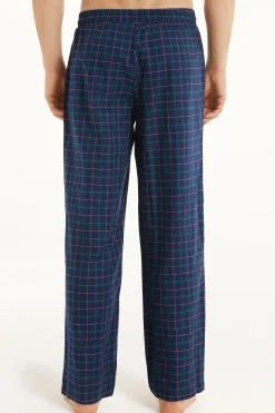 Full Length Straight Cut Cotton Cloth Pants - Long Pajamas - Men | Tezenis