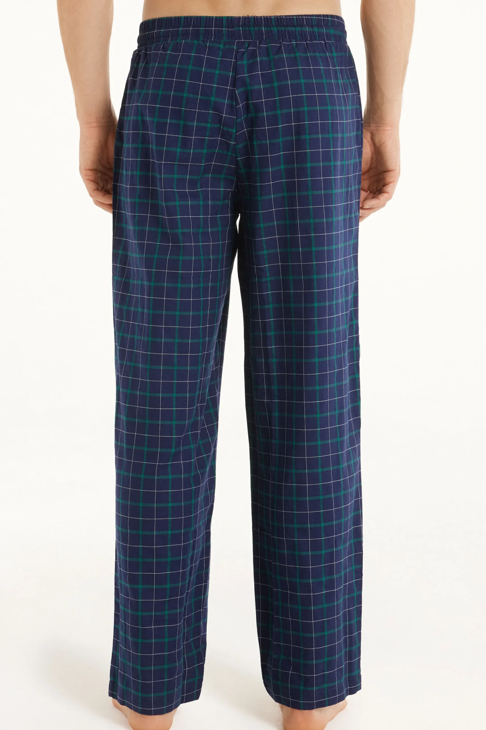 Full Length Straight Cut Cotton Cloth Pants - Long Pajamas - Men | Tezenis