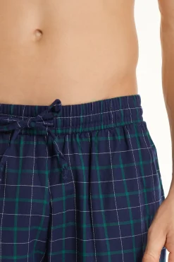Full Length Straight Cut Cotton Cloth Pants - Long Pajamas - Men | Tezenis
