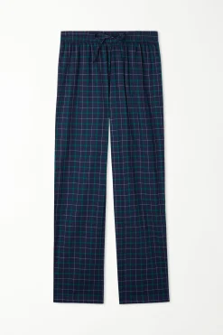 Full Length Straight Cut Cotton Cloth Pants - Long Pajamas - Men | Tezenis