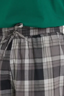 Full Length Straight Cut Cotton Cloth Pants - Long Pajamas - Men | Tezenis