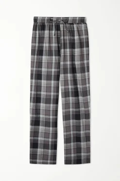 Full Length Straight Cut Cotton Cloth Pants - Long Pajamas - Men | Tezenis