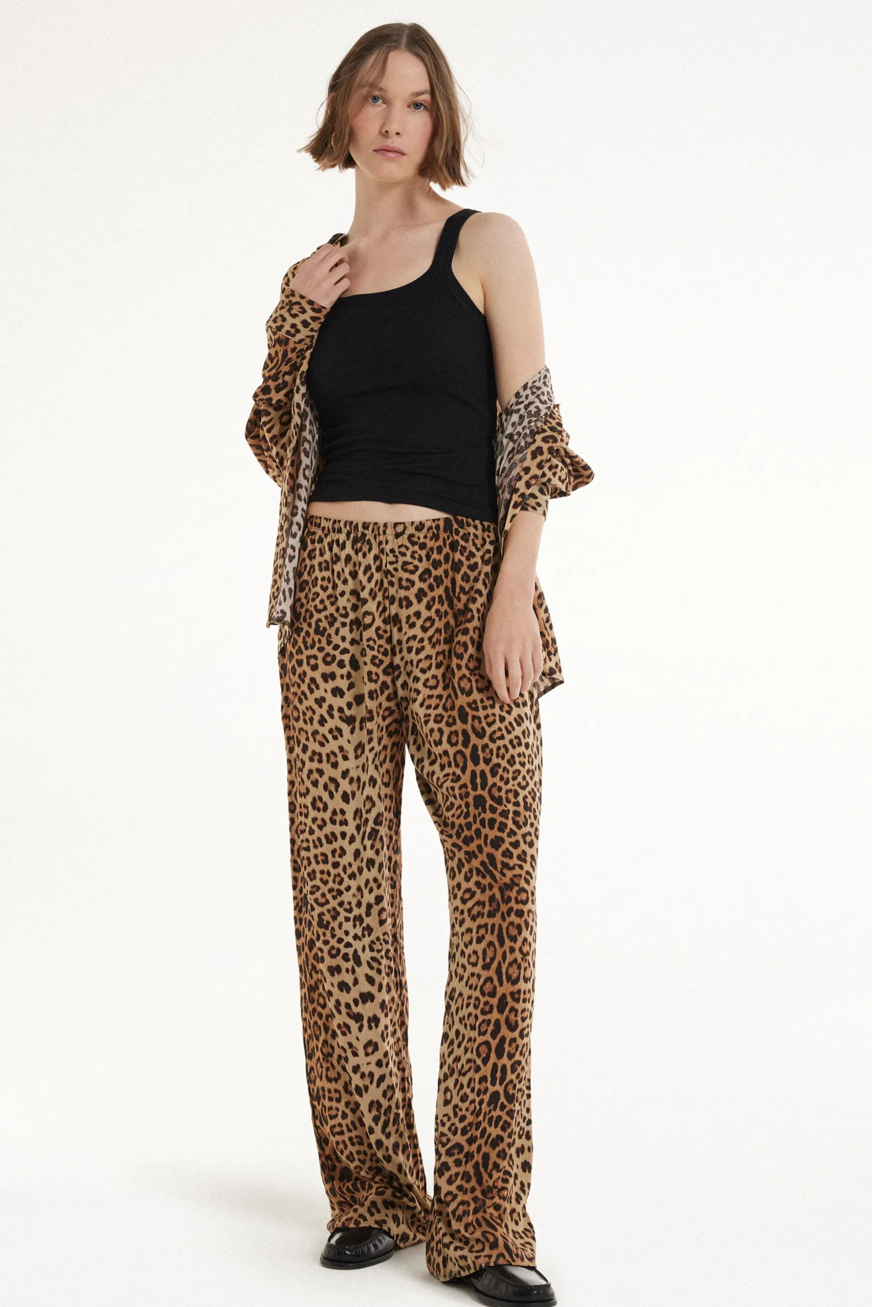 Full Length Viscose Cloth Pants - Pants - Women | Tezenis
