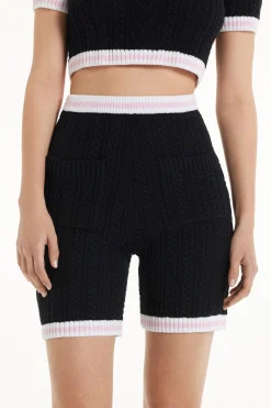 Full-Fashioned Open Knit Fabric Shorts With Pockets - Shorts - Women | Tezenis