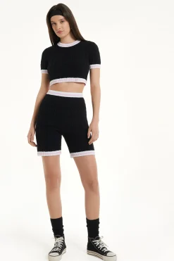 Full-Fashioned Open Knit Fabric Shorts With Pockets - Shorts - Women | Tezenis