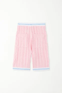 Full-Fashioned Open Knit Fabric Shorts With Pockets - Shorts - Women | Tezenis