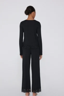 Full-Length Viscose Pajamas With Lace - Long Pajamas - Women | Tezenis