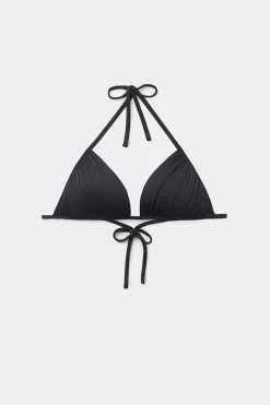 Gathered Recycled Microfiber Triangle Bikini Top - Triangle - Women | Tezenis