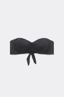 Gathered Recycled Microfiber Padded Bandeau Bikini Top - Bandeau And Strapless - Women | Tezenis