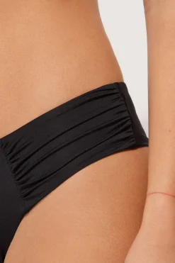 Gathered Recycled Microfiber High Cut Brazilian Bikini Bottoms - Brazilian Cut - Women | Tezenis