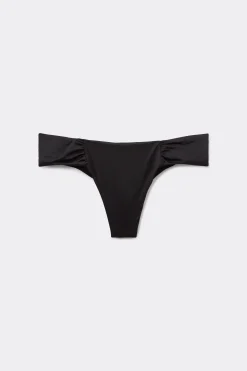 Gathered Recycled Microfiber High Cut Brazilian Bikini Bottoms - Brazilian Cut - Women | Tezenis
