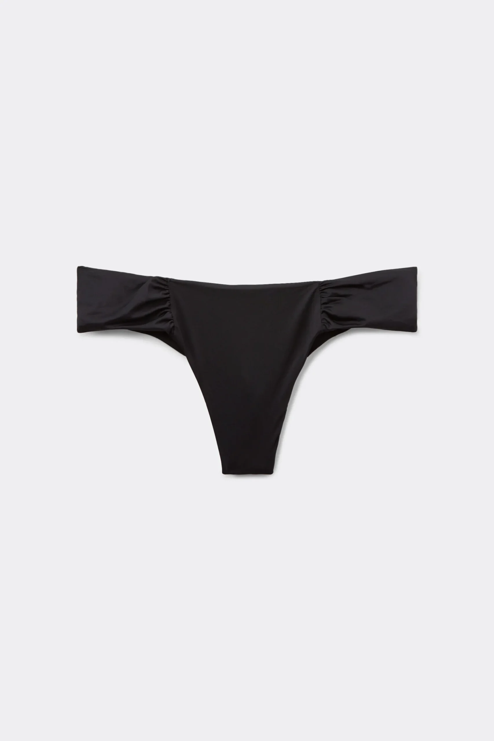 Gathered Recycled Microfiber High Cut Brazilian Bikini Bottoms - Brazilian Cut - Women | Tezenis