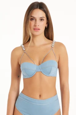 Glam Denim Wien Lightly Padded Balconette Bra - Balconette - Women | Tezenis