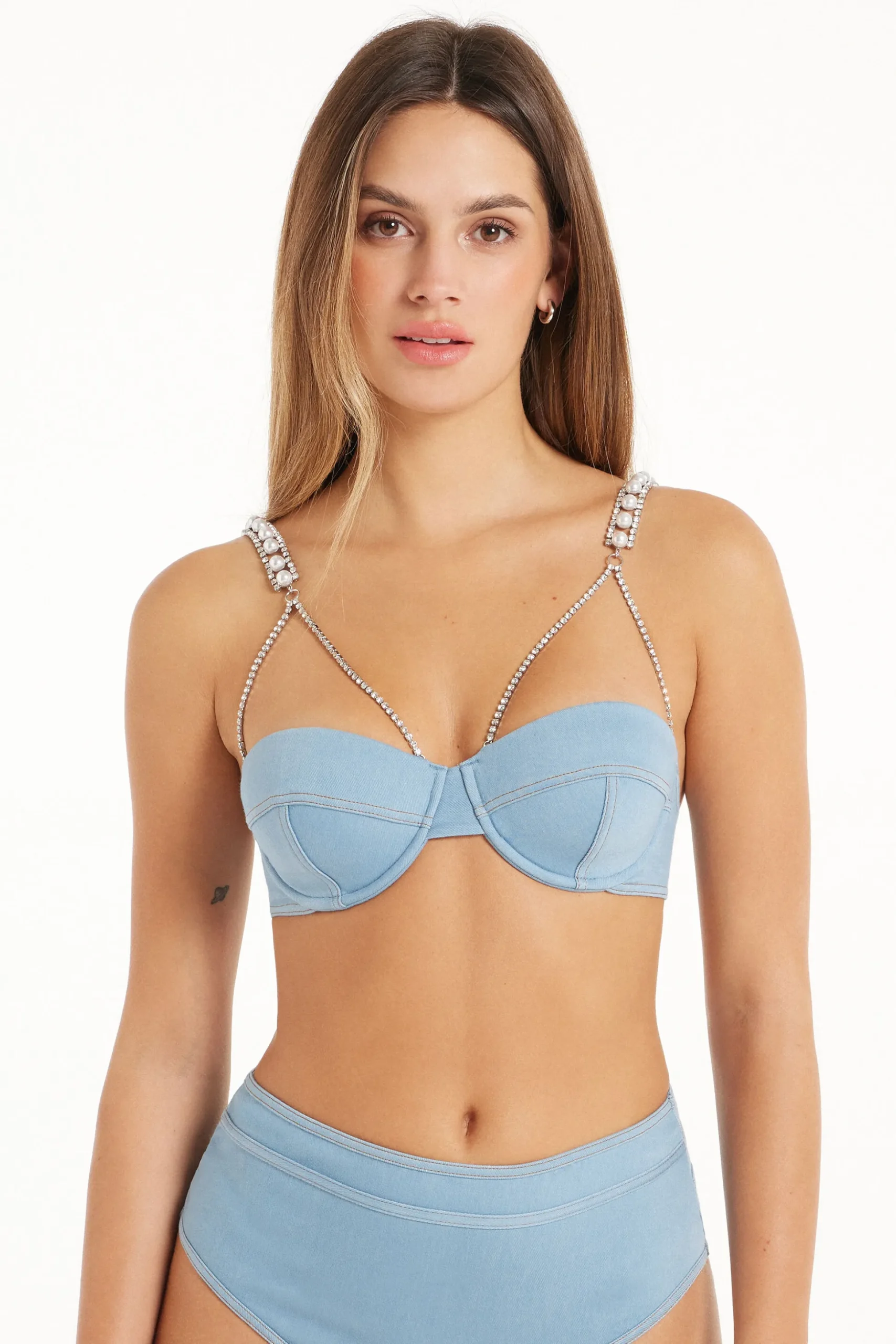 Glam Denim Wien Lightly Padded Balconette Bra - Balconette - Women | Tezenis