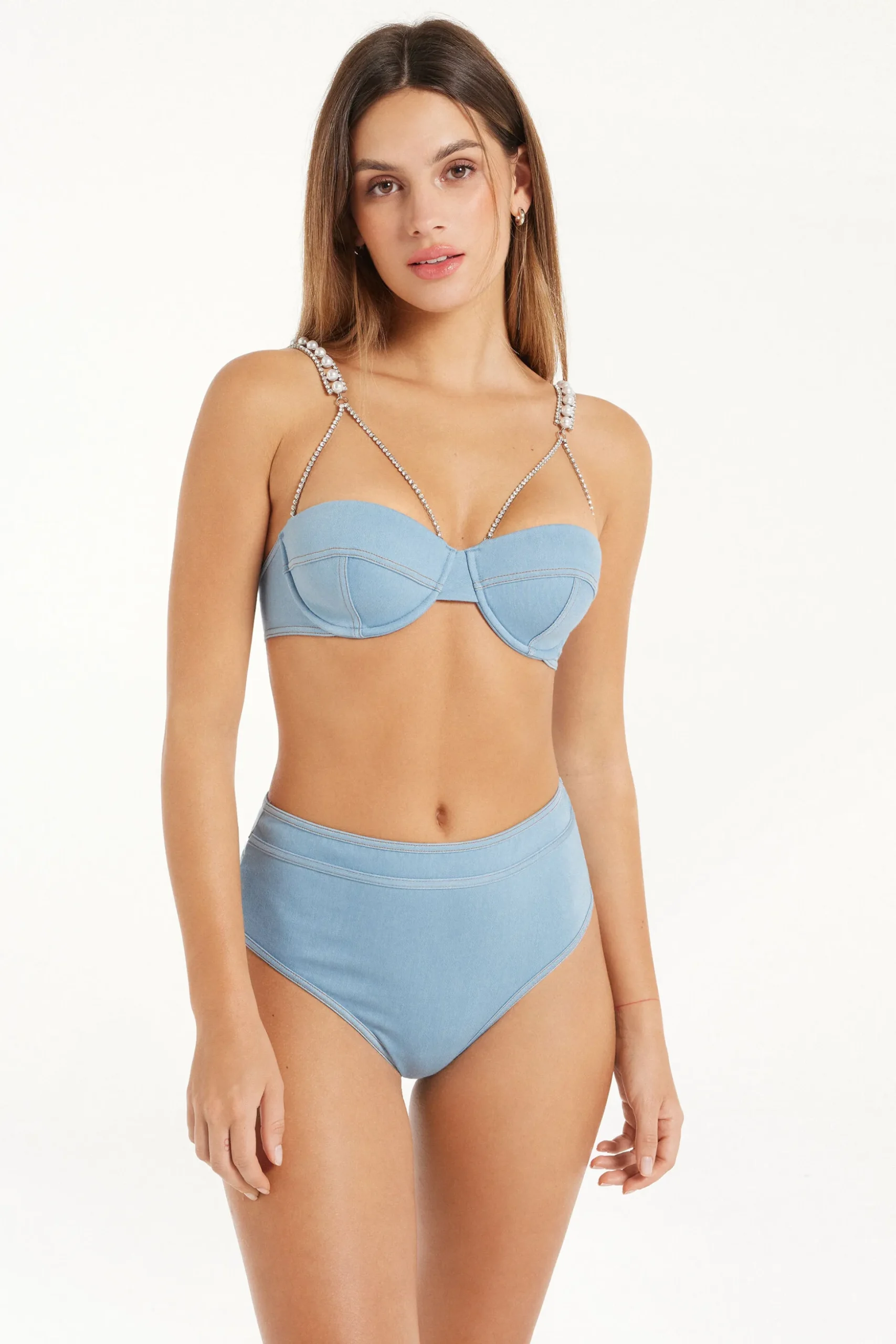 Glam Denim Wien Lightly Padded Balconette Bra - Balconette - Women | Tezenis