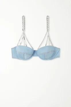 Glam Denim Wien Lightly Padded Balconette Bra - Balconette - Women | Tezenis