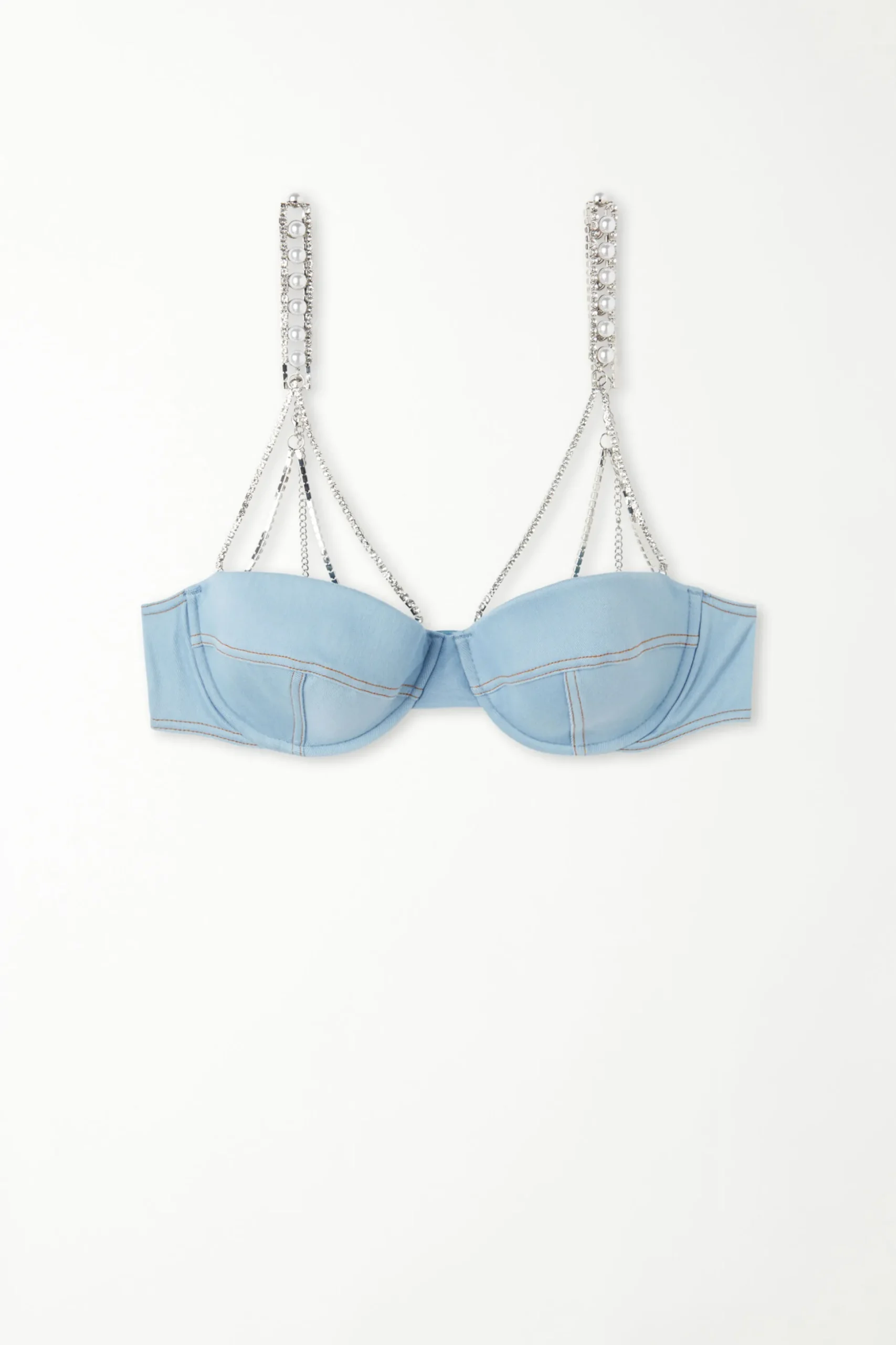Glam Denim Wien Lightly Padded Balconette Bra - Balconette - Women | Tezenis