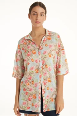 Half-sleeve Cloth Shirt - Short-Sleeved Tops - Women | Tezenis