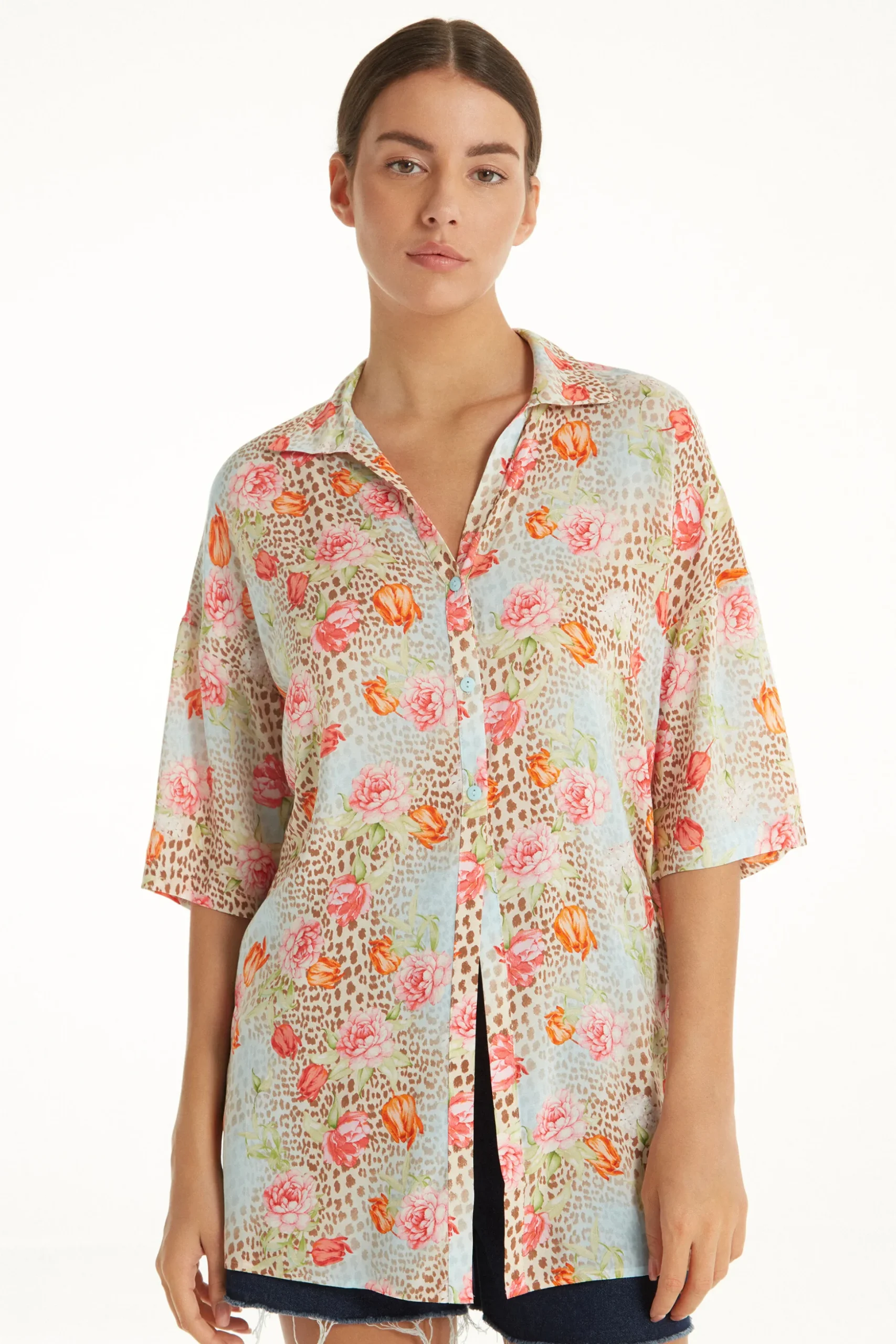 Half-sleeve Cloth Shirt - Short-Sleeved Tops - Women | Tezenis