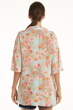 Half-sleeve Cloth Shirt - Short-Sleeved Tops - Women | Tezenis