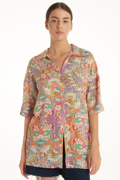 Half-sleeve Cloth Shirt - Short-Sleeved Tops - Women | Tezenis