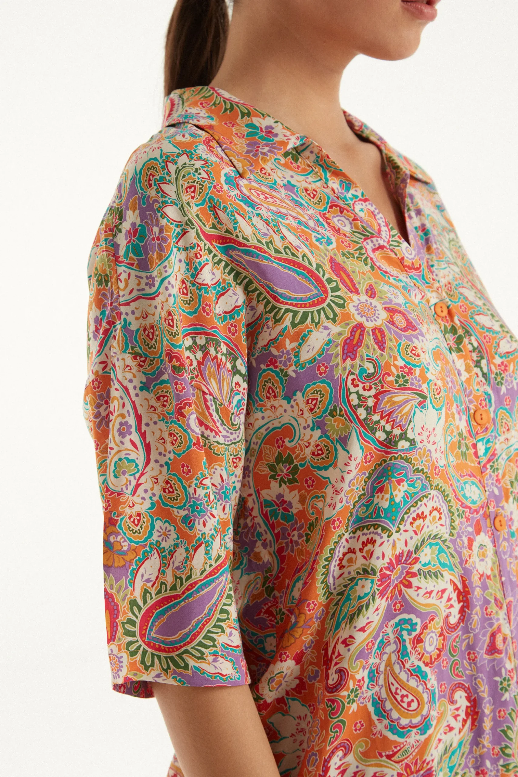 Half-sleeve Cloth Shirt - Short-Sleeved Tops - Women | Tezenis