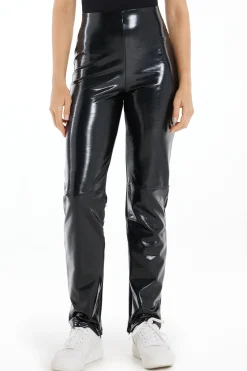 Hammered-Effect Vinyl Pants - Pants - Women | Tezenis