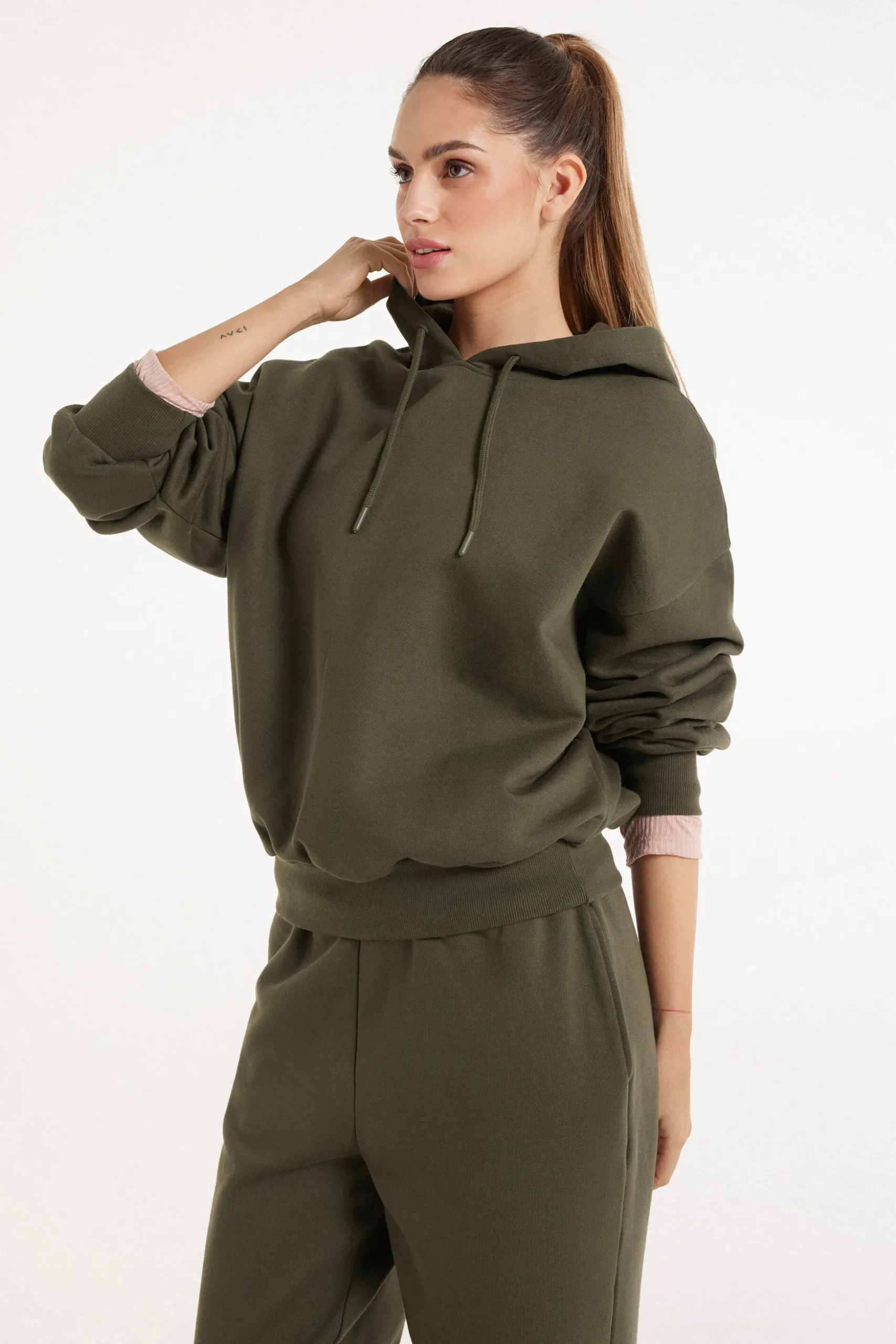 Heavy Long-Sleeved Hoodie - Tracksuits - Women | Tezenis