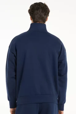 Heavy Long-Sleeved Printed Zip-Up Sweatshirt - Sweatshirts - Men | Tezenis