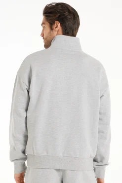 Heavy Long-Sleeved Printed Zip-Up Sweatshirt - Sweatshirts - Men | Tezenis