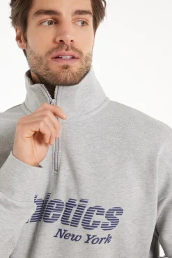 Heavy Long-Sleeved Printed Zip-Up Sweatshirt - Sweatshirts - Men | Tezenis