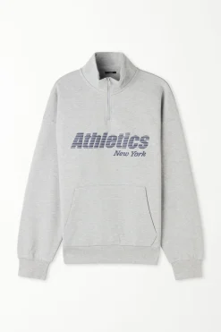 Heavy Long-Sleeved Printed Zip-Up Sweatshirt - Sweatshirts - Men | Tezenis