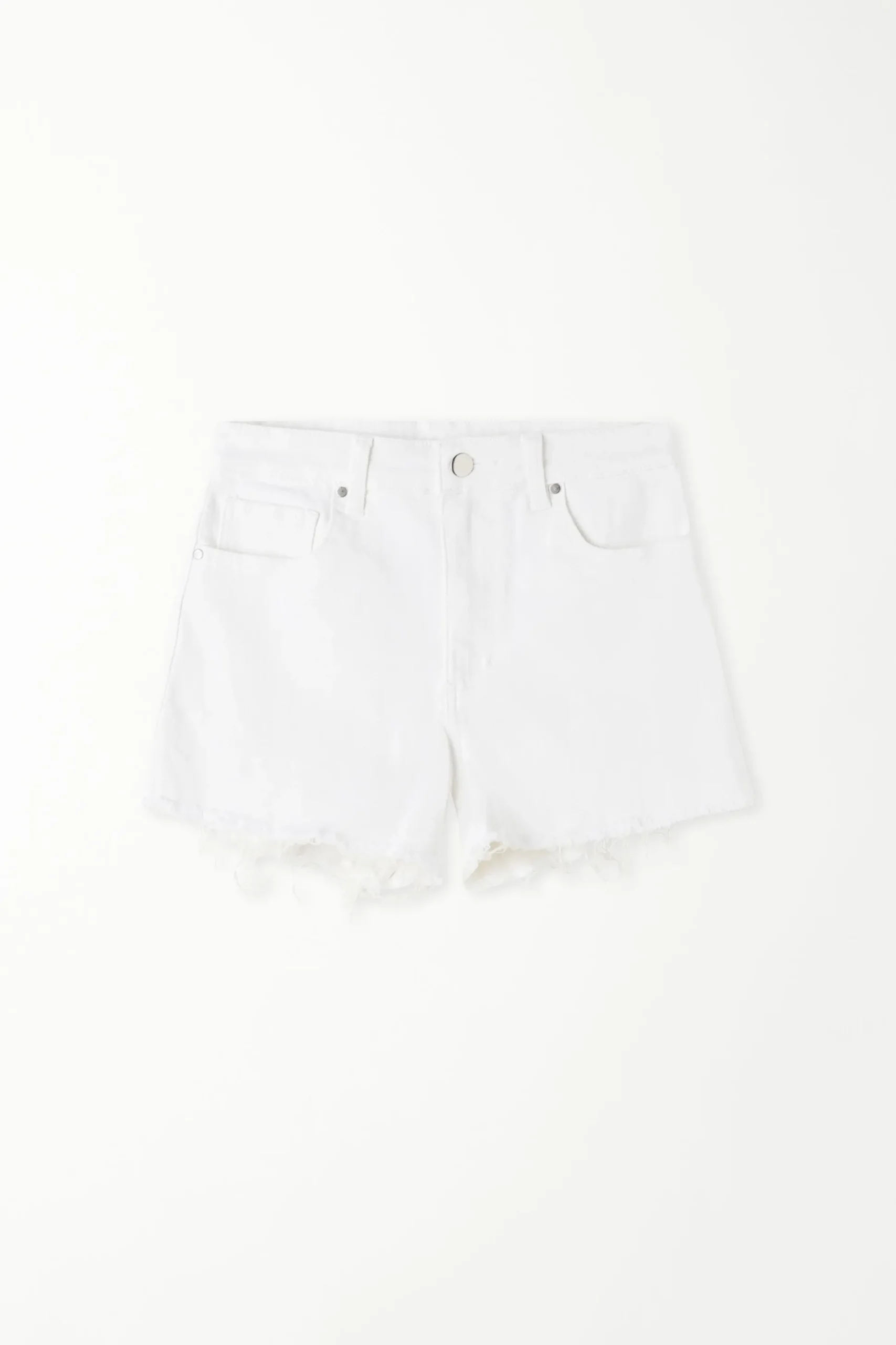 High Rise Frayed Denim Shorts - Shorts - Women | Tezenis
