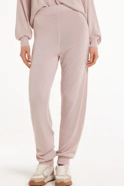 High Waist Coated Fabric Cuffed Joggers - Tracksuits - Women | Tezenis